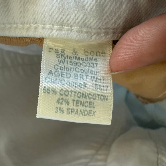 Rag & Bone The Dre Jeans in Aged Bright White Size 29 - Picture 6 of 6